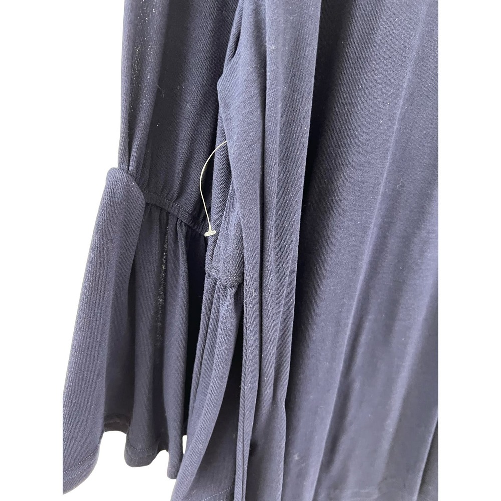 Molly & Isadora Womens 5X Plus Shirt Solid Black Top Long Sleeves Tunic - Picture 6 of 6